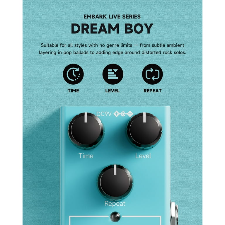 Donner Guitar Delay Pedal, Yellow Fall Analog Delay Guitar Effect