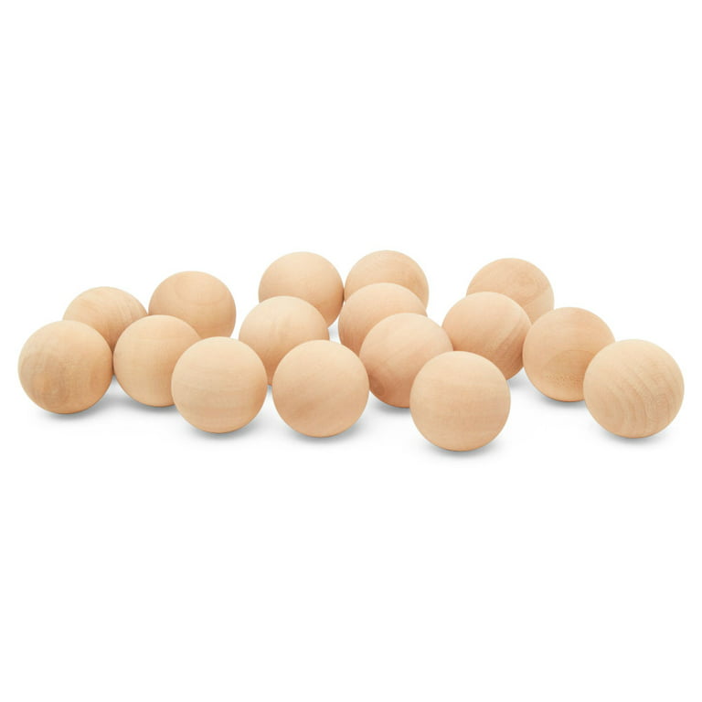 Natural 7/8 Inch Wood Ball - Arts and Crafts (50 Pack)