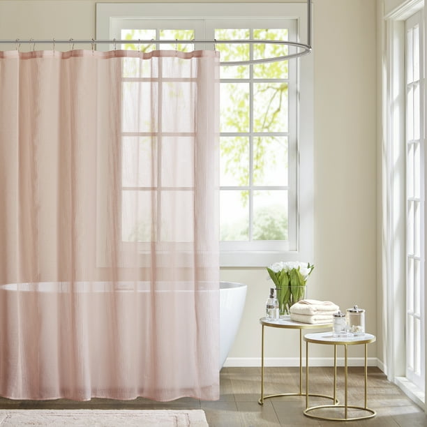 Home Essence Angie Sheer Textured Stripe Shower Curtain Com Home Essence Angie Sheer Textured, Sheer Shower Curtain Fabric