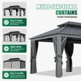 thumbnail image 2 of Clouddwell 12' x 20' Gazebo for Patio, Gazebo Pergola with Sloped Roof, Large Wall-Mounted Heavy Duty Awnings, for Deck, Patio and Backyard,Gray, 2 of 7