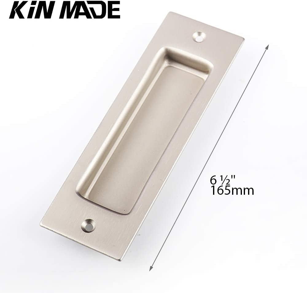 ATT 6 1/2'' 165mm Brushed Nickel Recessed Sliding Barn Door Flush Handle Pull