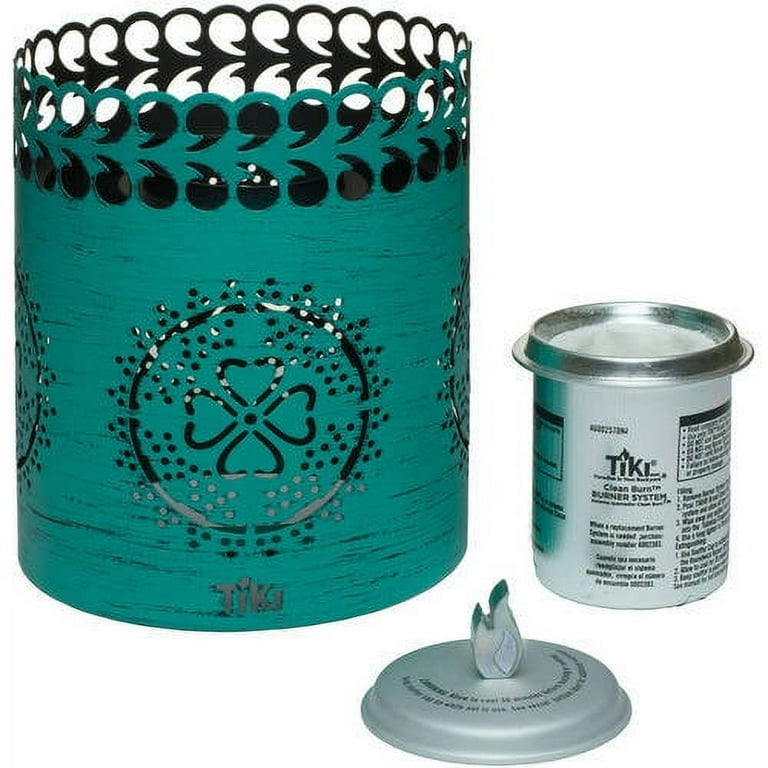 TIKI Brand 6-inch Clean Burn FlameShield Tabletop Torch Lantern Teal - 1116091 TIKI Brand 6-inch Clean Burn FlameShield Tabletop Torch Lantern Teal - 1116091