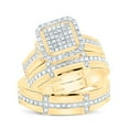 thumbnail image 3 of 10Kt Yellow Gold 5/8Ctw Natural Diamond Nk Fashion Square Trio Set, Womens Size: 5 / Mens Size: 9.5, 3 of 3