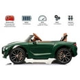 thumbnail image 2 of Rock Wheels Licensed Bentley EXP12 Kids Ride on Toy Car, 12V Battery Powered Children Electric 4 Wheels w/ Parent Remote Control, Foot Pedal, 2 Speeds, Music, Aux, LED Headlights (Green), 2 of 7