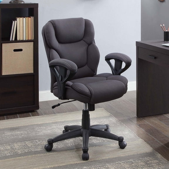 Serta – Fauteuil de direction pivotant en tissu maillé pour taille forte, gris