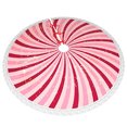 thumbnail image 3 of Falda con forma de árbol de Navidad en espiral roja y rosa con borlas y encaje, 3 of 8