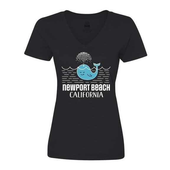 Inktastic Newport Beach California Whale Watching Women's V-Neck T-Shirt