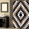 thumbnail image 2 of Fabric Shower Curtain, Boho Moroccan Brown Black and White Striped Geometric Bathroom Curtain with 12 Hooks Waterproof No Bad Odor Machine Washable Bath Curtains for Bathroom, Spa Room, 72"x78", 2 of 6