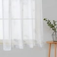 thumbnail image 2 of Haperlare Sheer Kitchen Curtain with Elegant Floral Embroidery Light Filtering Cafe Curtain for Small Window, White, 26"W x 30"L Set of 2, 2 of 6