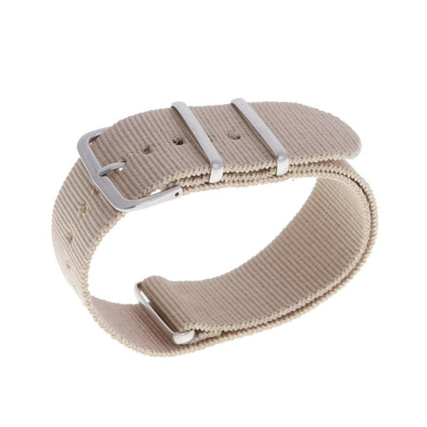 Correa de Reloj de Tela de Nylon Yinane Banda Multicolor con Hebilla de Acero Inoxidable 22mm Khaki