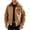 Coffee, variant on Men's Corduroy Collar Work Jacket Zip Up Casual Bomber Coat for Fall Winter Windproof Warm Outdoor Travel with Zipper Chest Pocket, Coffee, M