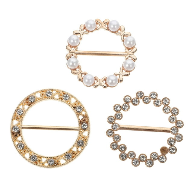 3pcs Scarf Buckle Rhinestone Scarf Clip Delicate Scarf Fastener Waist Buckle