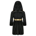 thumbnail image 2 of CHICTRY Kids Boys Muay Thai Kickboxing Halloween Dress-up Long Hoodie Boxing Robe Gown Fight Uniform Black 14, 2 of 7