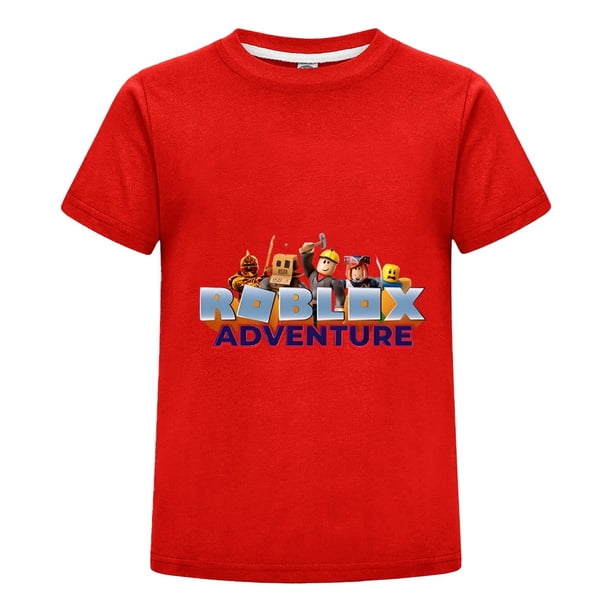 Playera Gamer de Roblox con Personajes, Camiseta Infantil de Algodón, Ropa Casual para Niño Fanático del Videojuego, Fresca y Suave