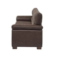 thumbnail image 5 of JERFIT 84" Vintage Tufted Sofa Couch, 3-Seater Leather Loveseat with Rolled Arms and Wooden Legs for Living Room, Dark Brown, 5 of 7