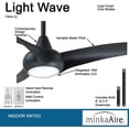 thumbnail image 2 of Minka-Aire Light Wave 52" Ceiling Fan with 3 blades - Coal w/ Extra Wall Control & Downrod - F844-CL-W-DR, 2 of 3