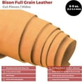 thumbnail image 2 of ELW Genuine American Leather Bison 8-9 oz 3.2-3.4mm Camel Pre-Cut 10"x10" - Full Grain Leather Bison Hide DIY Craft Projects, Bag, Chap, Motorcycle, Clothing, Jewelry, Moccasins, 2 of 8