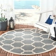 thumbnail image 2 of SAFAVIEH Courtyard Estelle Geometric Indoor/Outdoor Runner Rug, 2'3" x 8', Anthracite/Beige, 2 of 10