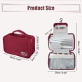 thumbnail image 5 of Unique Bargains Travel Toiletry Bag Hanging Makeup Bag with Compartments Water-resistant Foldable Red, 5 of 7