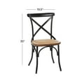 thumbnail image 4 of DecMode Metal Dining Chair with Brown Rattan Seat, Black, 4 of 15