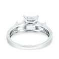 thumbnail image 3 of Simulated Cubic Zirconia Size-5 Princess Cut Art Deco Wedding Engagement Bridal Ring 925 Sterling Silver, 3 of 7