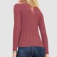 thumbnail image 4 of Suéter de cuello redondo para mujer, blusa informal de poliéster con mangas largas y base de color liso, 4 of 6