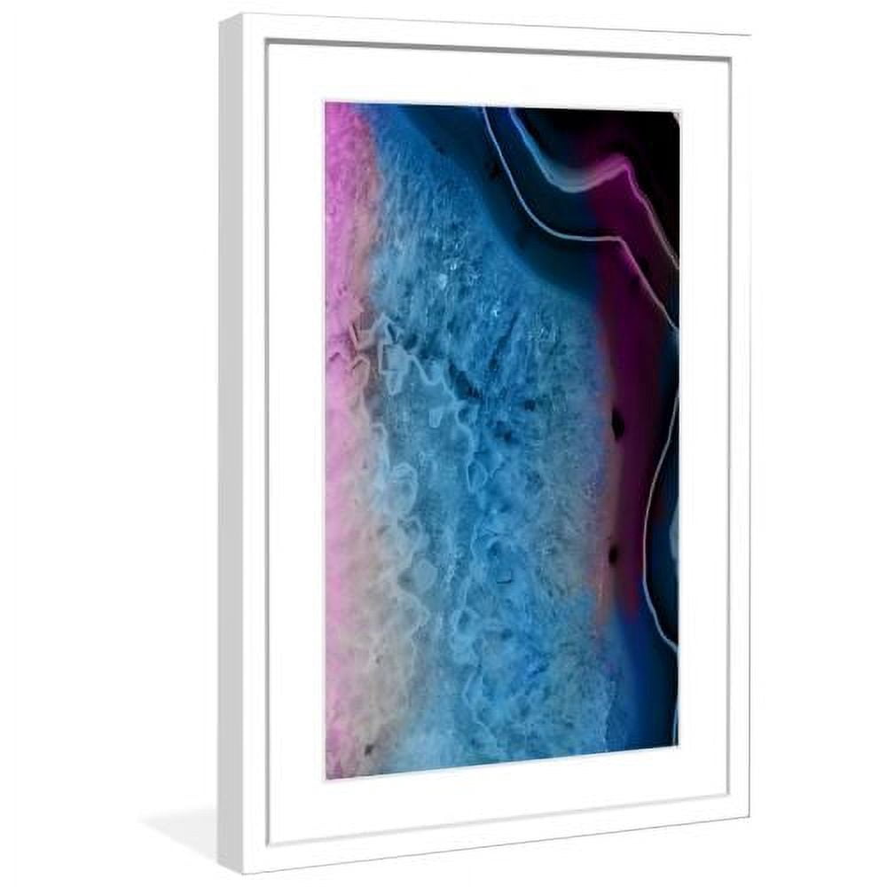 "Blue Crystal Structure" Framed Painting Print