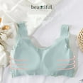 thumbnail image 3 of Women's Wireless Bras Plus Size Full Coverage Padded Smooth Seamless T-shirt Everyday Bra,Green 3XL, 3 of 7