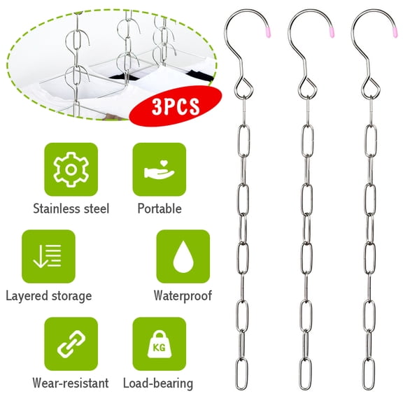 LNKOO 3 Pcs Organizers Hangers, Stainless Steel Space Saving Clothes Hanger Organizer, Magic Metal Vertical Hangers with 10 Slot, T Shirt Organizer for Wardrobe, Multiple Hangers in One