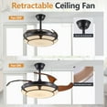 thumbnail image 3 of 42" Modern Fandelier Retractable Ceiling Fan with Light and Remote, LED Dimmable Ceiling Fan with Quiet 6-Speed Reversible Blades for Living Room, Bedroom, or Dining Room, 3 of 10