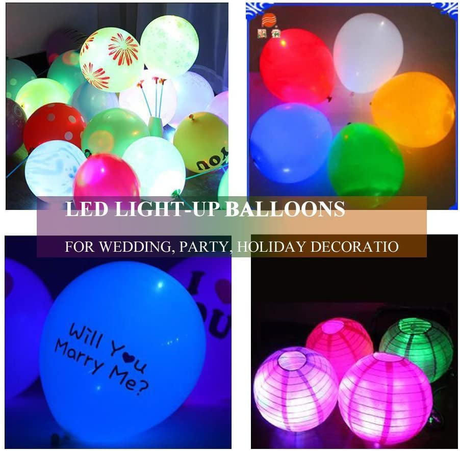 12 LED Light Paper Lantern Waterproof Balloon Floral ~ Wedding Party Decoration 