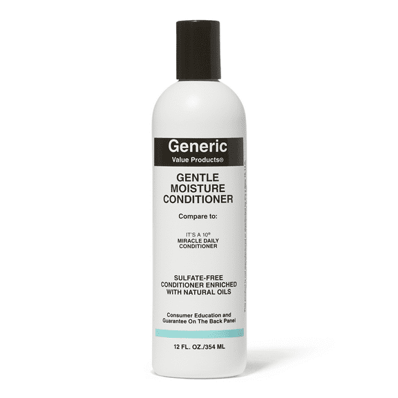 Generic Value Products Gentle Moisture Conditioner, Sulfate Free, Contains Argan Oil, Flax Seed, and Palm Oil, Detangles, Reduces Frizz, 12 Oz