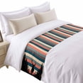 thumbnail image 2 of Bed Runner Scarf for Queen Size Bed, Forest Elk Beds Scarf Throws for Foot of Bedding, Multicolors Geometric Stripes Plant Tree Decorative Beds Runners for Bedroom Guestroom, 83"x20", 2 of 8