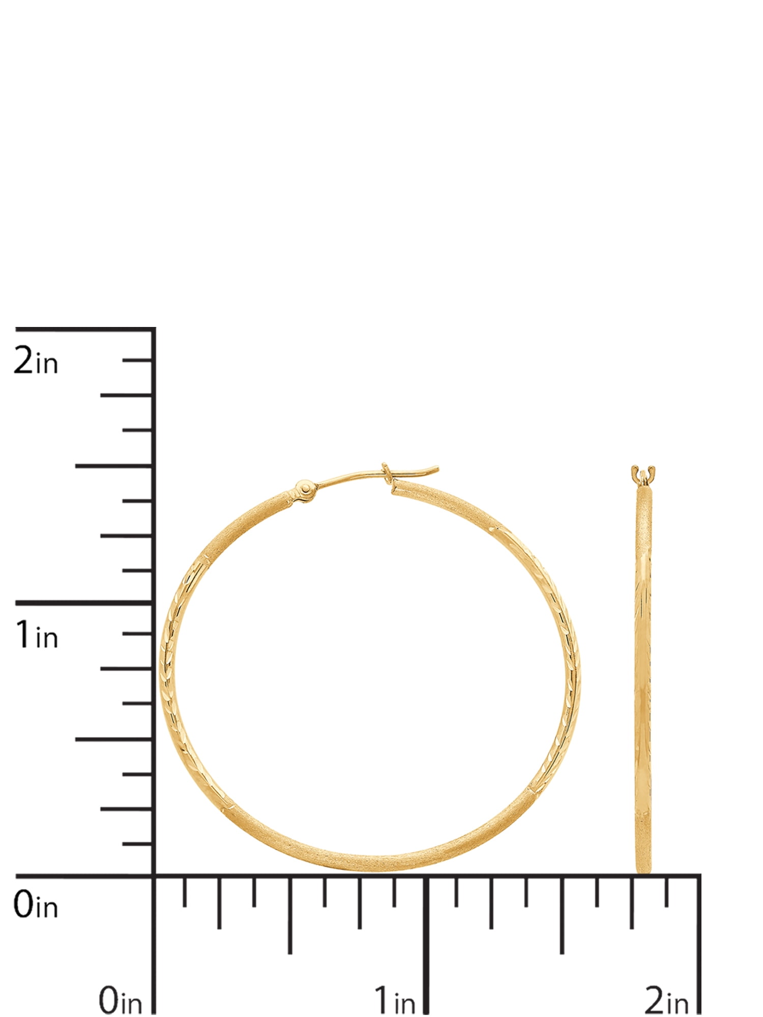 Brilliance Fine Jewelry 10K Yellow Gold 1.53MMx40MM Hollow Round Hoops Earrings