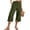 Army Green -BJ10, variant on Women's Capri Pants Side Split Linen Summer Beach Casual Drawstring Wide Leg Lounge Palazzo Pant High Waist Trouser with Pockets Wine 2XL