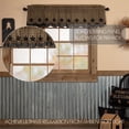 thumbnail image 3 of VHC Brands Star Cotton Primitive Kitchen Curtains Rod Pocket Appliqued 16x60 Valance, Raven Black, 3 of 5