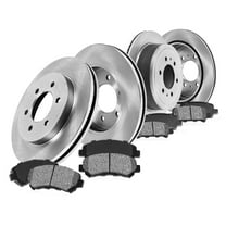 Callahan Brake Parts Brake Kit for CADILLAC CHEVROLET GMC Select Models Front and Rear Replacement Brake Rotors with Metallic Brake Pads EBYK010578