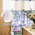 thumbnail image 3 of No Hook Shower Curtain, Purple Flowers Shower Curtains for Bathroom with See Through Top Window, Weeping Spring Floral Truck Butterfly Checkered Waterproof & Washable Bath Curtain Extra Long 72"x96", 3 of 9