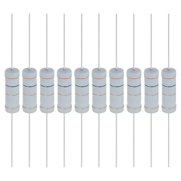 Uxcell 10Pcs 3 Ohm 5W Metal Oxide Film Resistor, 5% Tolerance, Resistor Axial for DIY Circuits
