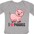 thumbnail image 4 of Inktastic I Love Piggies- cute pig Boys or Girls Long Sleeve Baby Bodysuit, 4 of 5