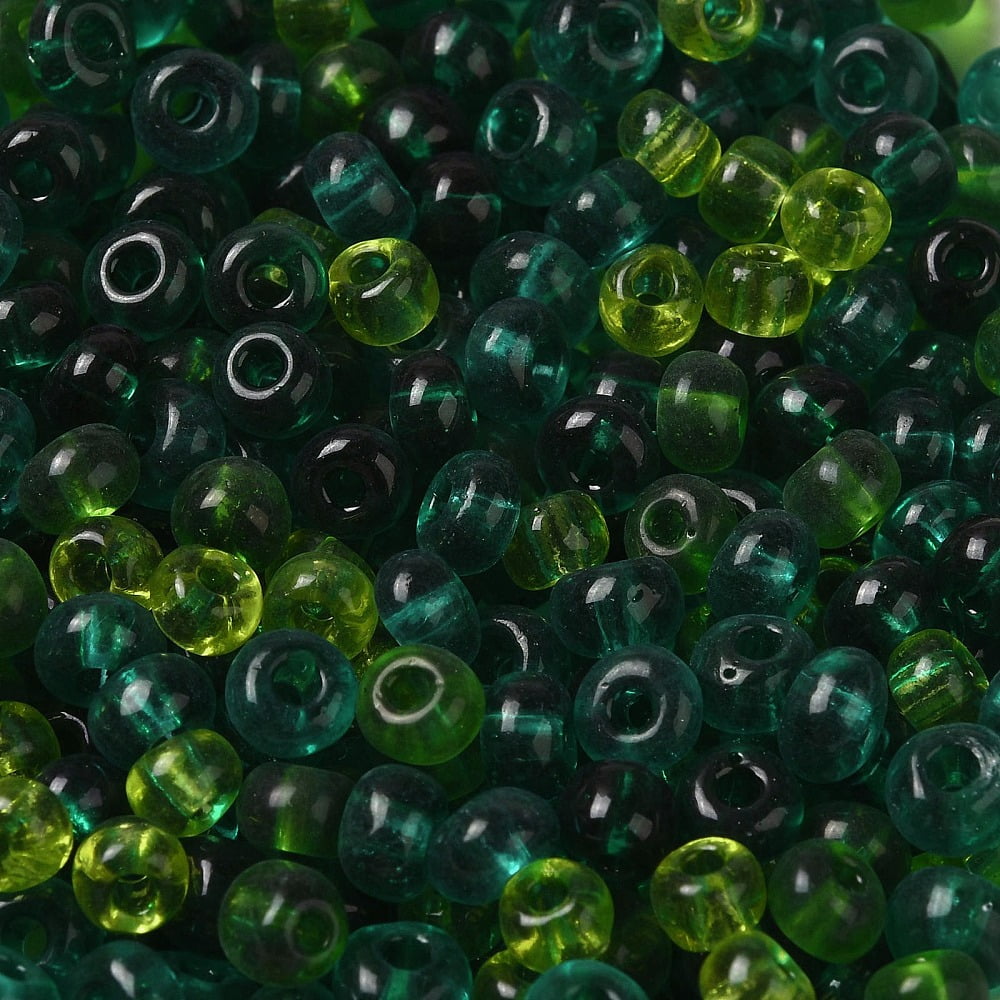 1 Pound Transparent Colours 6/0 Glass Round Seed Beads Green Green 4x3x4mm Hole: 1mm about 5625pcs/pound