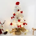 thumbnail image 6 of Gnwei Mini Christmas Tree 17.7 Inch White Flocked Christmas Tree Lighted Desktop Small Christmas Tree Ornament Christmas Decoration with Pendants for Holiday Indoor DIY Decor, 6 of 9