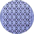 thumbnail image 1 of Ahgly Company Machine Washable Indoor Round Abstract Blue Modern Area Rugs, 3' Round, 1 of 4