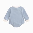 thumbnail image 3 of Gibobby Infant Baby Girl Romper Infant Fall Winter Clothes 3 6 9 12 18 Months Ruffle Sweater Long Sleeve Bodysuit Jumpsuit Infant Onesie(0-3 Months,Light Blue), 3 of 9