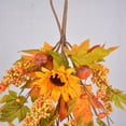 thumbnail image 2 of Fall Sunflower Artificial Swag with Fall Maple Leaves Pumpkin Beries  Harvest Teardrop Swag for Home Fall Front Door Decor, 2 of 7