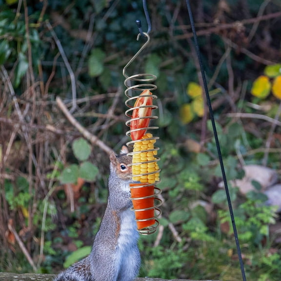 IBASETOY 4Pcs Easy To Refill Bird Feeder Silver Stainless Steel Squirrel Feeding For Backyard