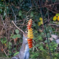 IBASETOY 4Pcs Easy To Refill Bird Feeder Silver Stainless Steel Squirrel Feeding For Backyard