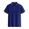 thumbnail image 3 of Adult Polos for Men Short Sleeve Button Polo Tees Basic Blue Mens Work Shirts, 3 of 4