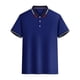 thumbnail image 4 of Camisa informal de manga corta con solapa y botones para hombre, color liso, 4 of 5