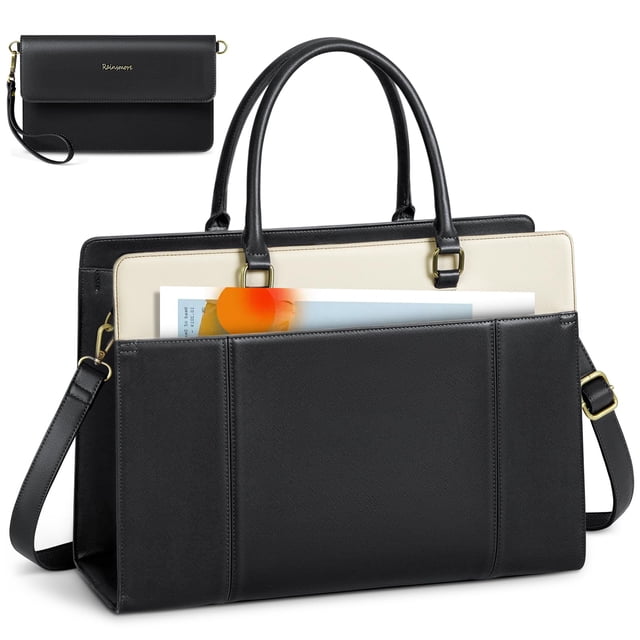 RAINSMORE Bolsa para Laptop Mujer 15.6 Pulgadas Tote Bag Universidad Profesional Maletin para Laptop Mujer